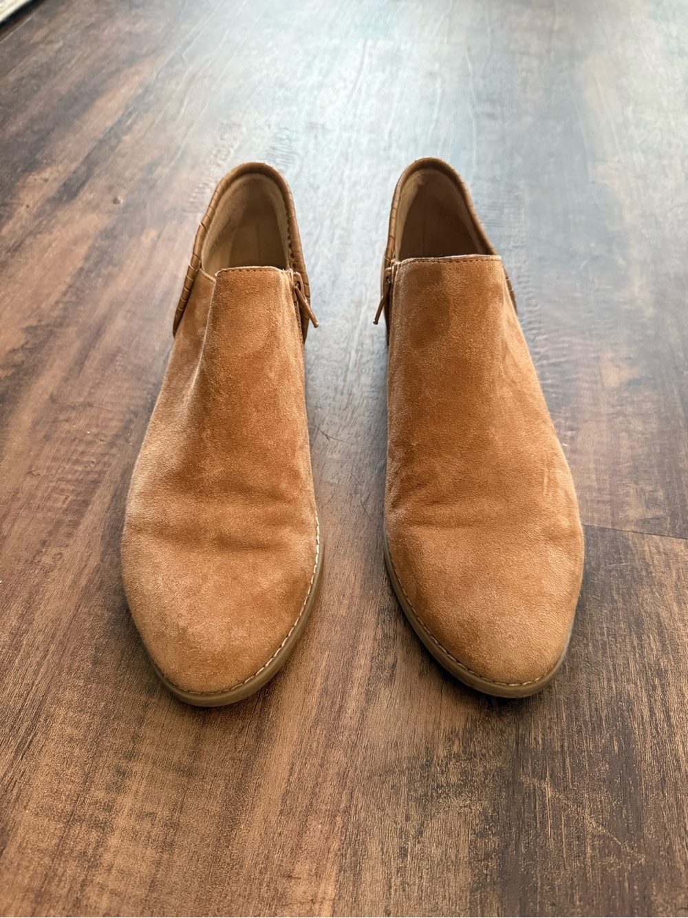 Jack Rogers Suede Zip Booties - Tan